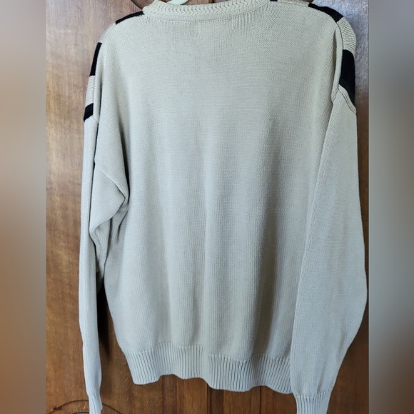 Woods & Gray large navy and cream striped cotton sweater - Picture 2 of 7